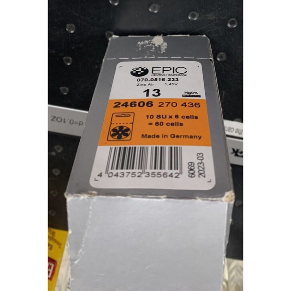 EPIC Hearing Healthcare Batteries 9×6packs Lot #6069 54 Total Zinc Air 13 NOS - Picture 6 of 6